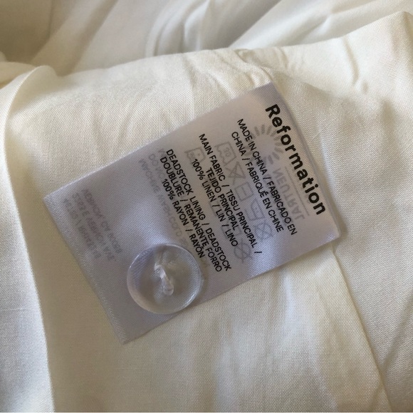 Reformation Tagliatelle Linen Dress Sz2 White - Picture 8 of 12